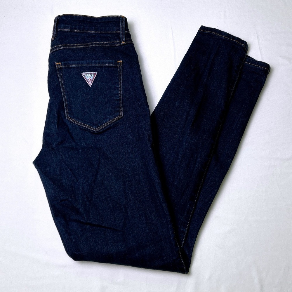 Guess Womens 1981 Dark Wash Mid Rise Skinny Jeans SIze 6/28 Blue Classic Stretch